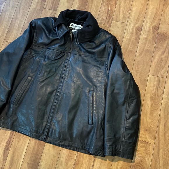 Columbia Men’s Size XXL Black Leather Jacket Full Zip - Picture 2 of 7